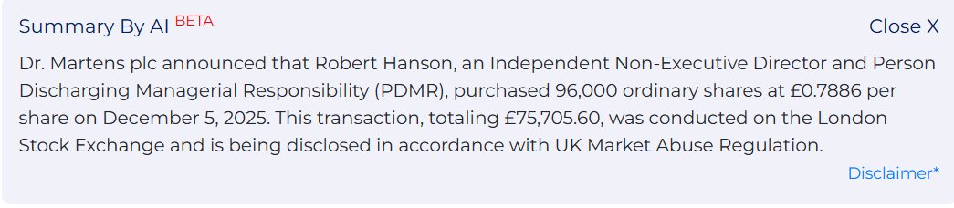 entrustTMF's tweet image. Decent Share Purchase by #DOCS Dr Martens Director

investegate.co.uk/announcement/r…