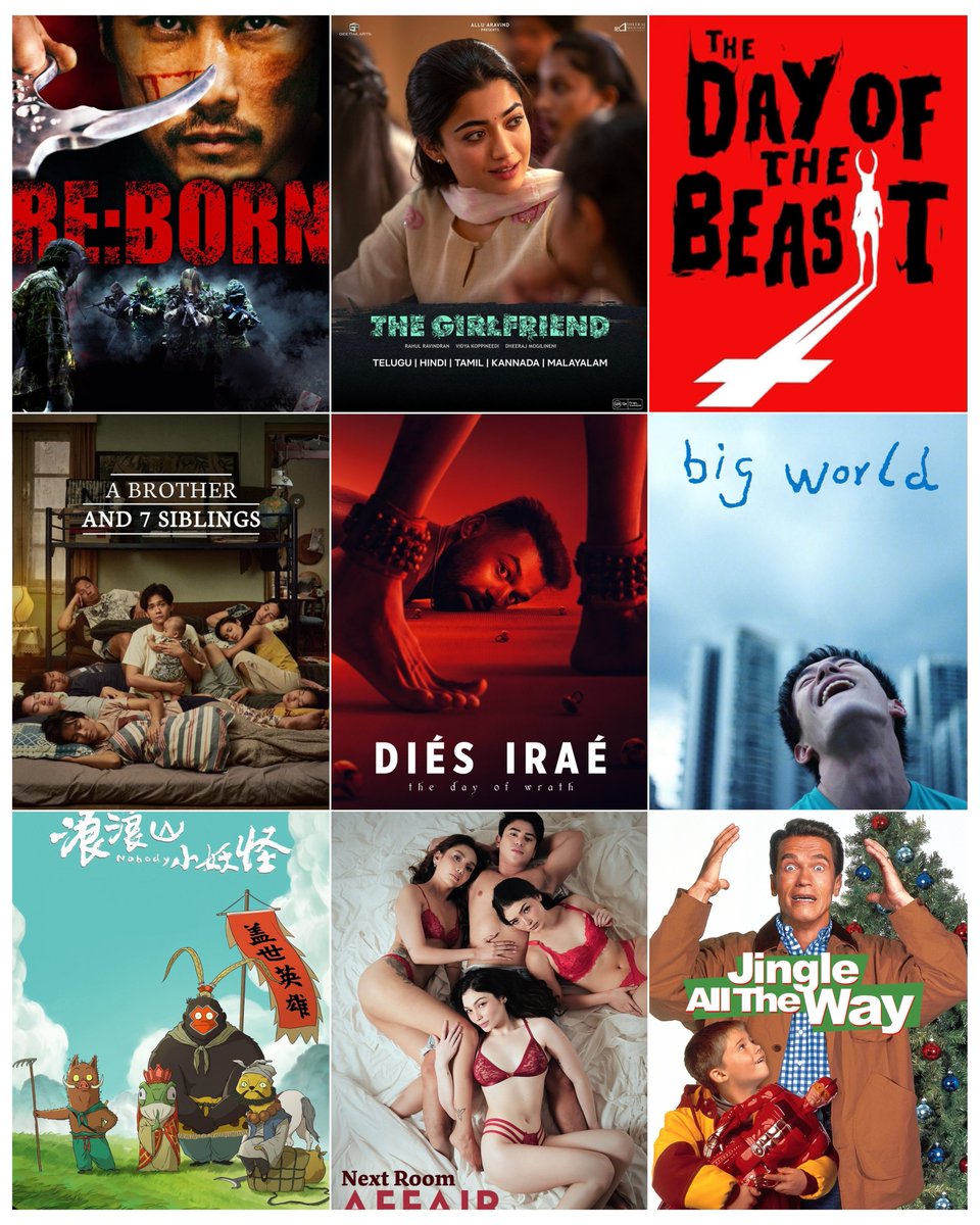 rajmohan2blue's tweet image. My weekend watched movies ranking based on my liking🤘

1. #ABrotherAnd7Siblings &amp;amp; #BigWorld - Very good films with feelgood and emotional moments
3. #Nobody - Good Entertaining animated film
4. #JingleAllTheWay - Fun entertainer
👇