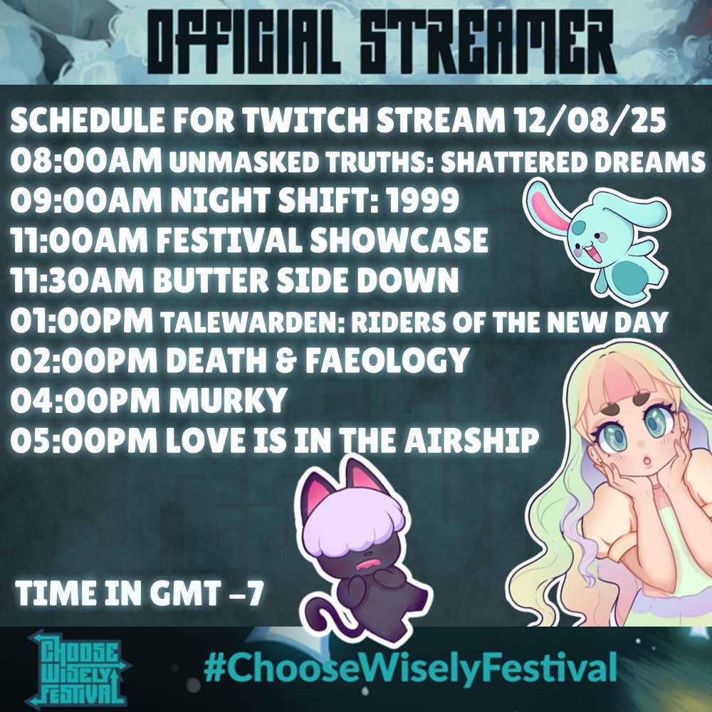 Today is the start of #choosewiselyfestival here's my schedule!