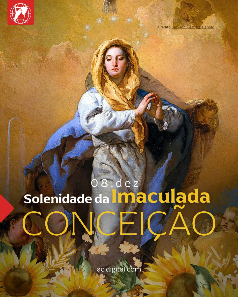 VIVA A IMACULADA CONCEIÇÃO! 🙏🏼 

A Igreja celebra hoje (8) a Imaculada Conceição da Bem-aventurada Virgem Maria, o dogma de fé segundo o qual a Mãe do Jesus foi preservada do pecado desde o momento de sua concepção, ou seja, desde o instante em que começou sua vida humana.

Em 8