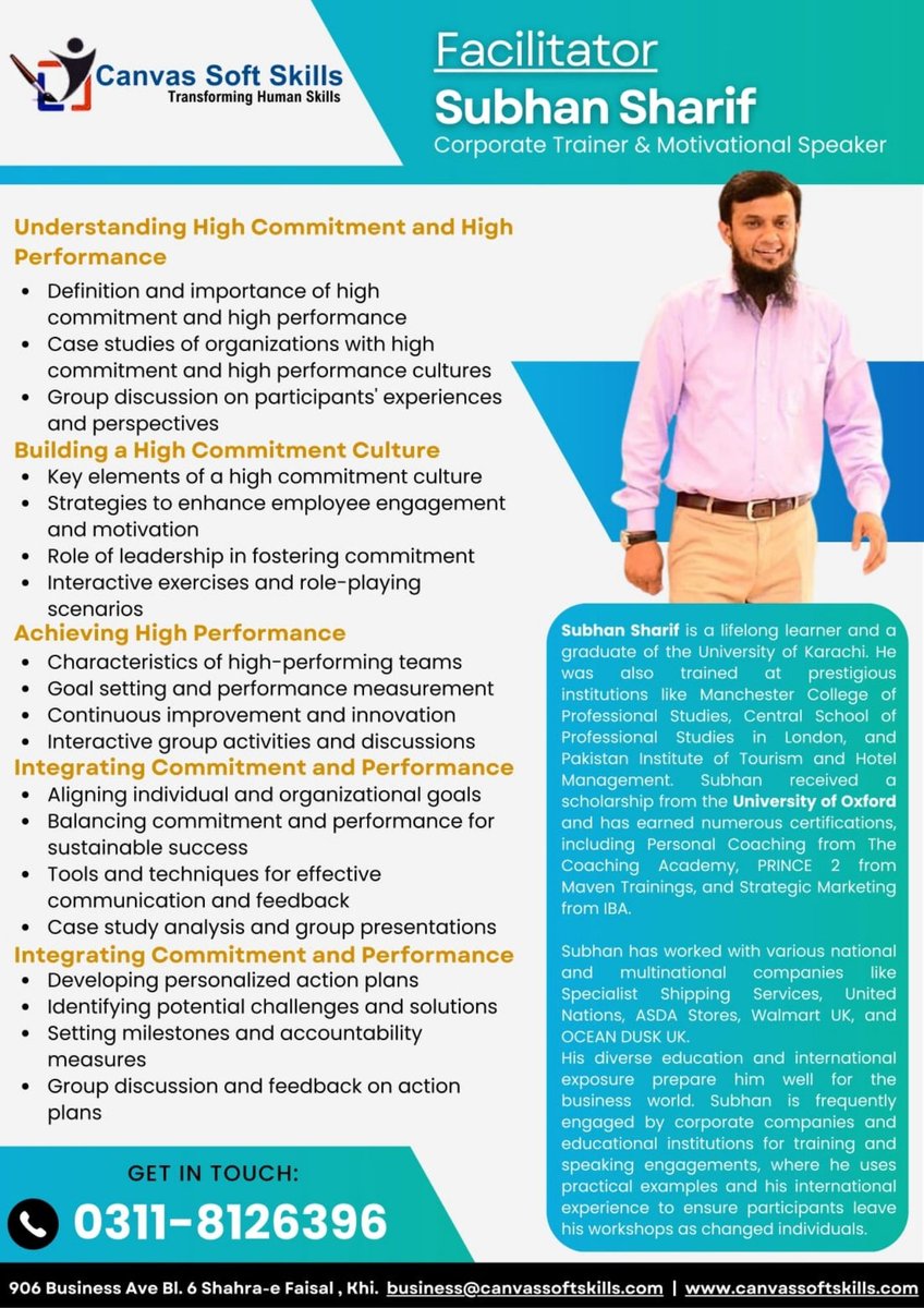 subhansharif's tweet photo. Invitation to Enroll in “𝗛𝗶𝗴𝗵 𝗖𝗼𝗺𝗺𝗶𝘁𝗺𝗲𝗻𝘁 𝗛𝗶𝗴𝗵 𝗣𝗲𝗿𝗳𝗼𝗿𝗺𝗮𝗻𝗰𝗲”

𝗗𝗲𝗰 𝟯𝟬𝘁𝗵 𝟮𝟬𝟮𝟱

📆 Program Duration: 01 Day
🏢 Venue: 𝗠𝗼𝘃𝗲𝗻𝗽𝗶𝗰𝗸 𝗞𝗮𝗿𝗮𝗰𝗵𝗶

 contact:
business@canvassoftskills.com
+923118126396

#subhansharif #canvassoftskills https://t.co/1vnDfOGmio