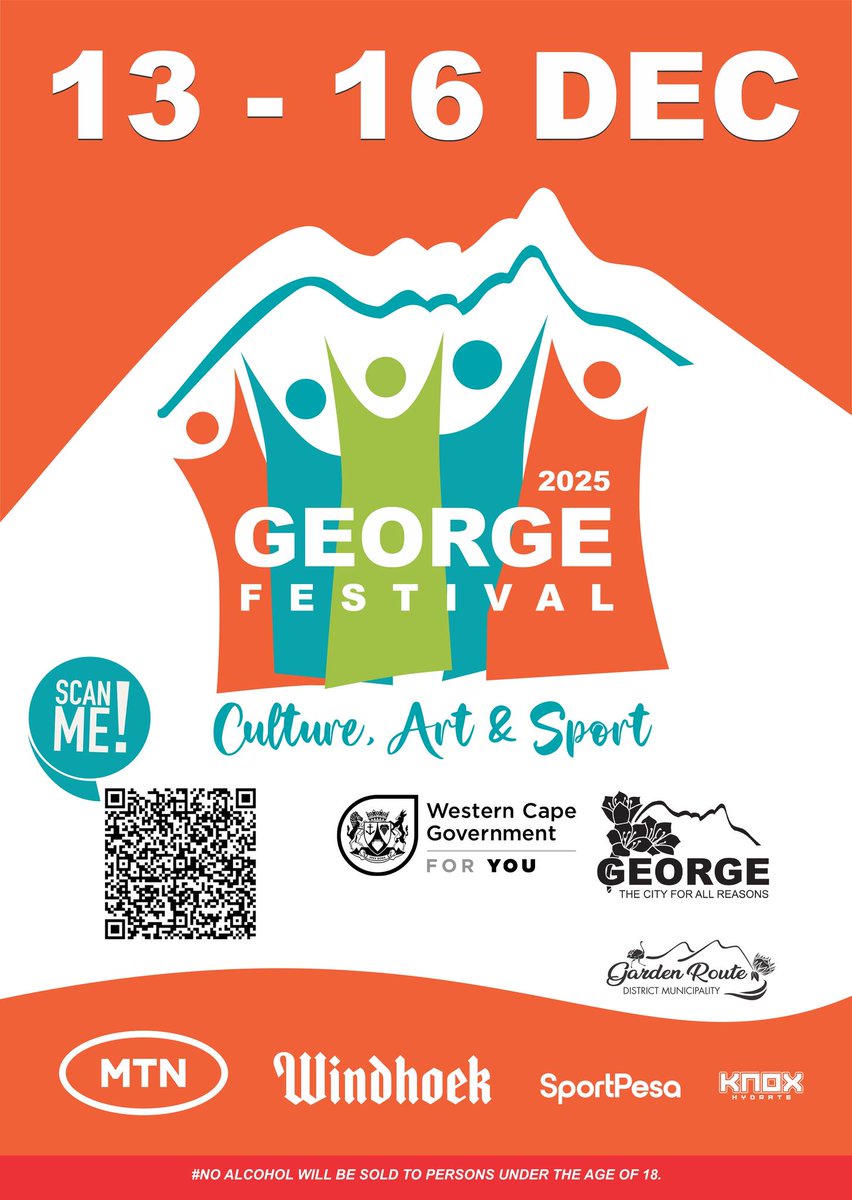 We are so excited for the inaugural George festival!

With loads of offerings, have you decided what you will be attending at the festival? See full programme and line up of events here: bit.ly/4pVd0X9

Let's show up to celebrate yet another festival in the province!