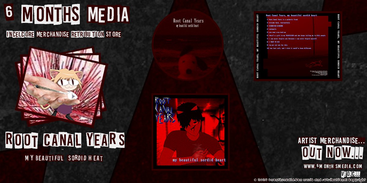 6MonthsMedia's tweet image. First artist on the list... check out Root Canal Years on all platforms and their CD "My Beautiful Sordid Heart" at 6monthsmedia.com/product/mbsh