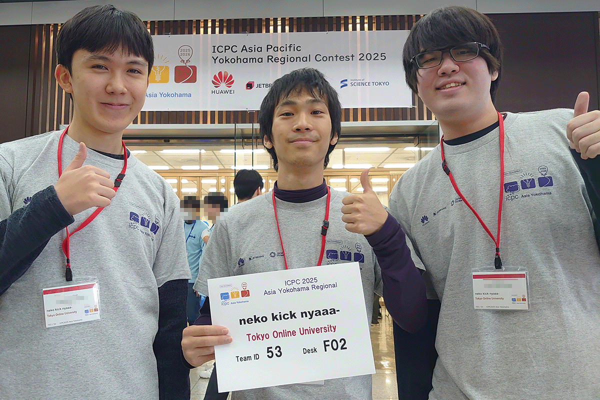 tyotsushin_univ's tweet photo. 🏆 応援ありがとうございました!
#ICPCアジア地区横浜大会、本学チームは大健闘✨
全出場チームの中で25位、大学別では16位に🎉
他大学が複数チームでエントリーする中、本学チームの名前が並ぶ姿にも感動しました😊
「neko kick nyaaa-」チームのみなさん、お疲れさまでした👏
#東京通信大学 https://t.co/Tp3HmTxlGe