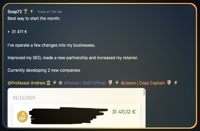 rawespresso's tweet photo. A student of TRW just got paid your yearly salary in one invoice.

And that's just from one client.

How?

By solving problems online.

If you have a laptop, an internet connection and 2 hours of free time per day..

Here's how you can do the same in 30 days (assuming you are a complete beginner with no experience):

First, you need to learn a high-demand online skill.

You need to dedicate the next 5 days purely to learning ONE of the following:

- Copywriting
- Short-Form Marketing
- Long-Form Editing
- Lead Generation
- High-Ticket Sales
- Social Media Marketing
- AI Automation

You can learn any online skill for free on the internet.

Just search "*your skill* tutorial" on YT and you will find hundreds of videos teaching you the basics.

You don't have to be a complete expert, just a little bit better than the future clients you'll be servicing.

This student managed to learn copywriting within just a few days through the copywriting bootcamp inside The Real World.

Next, you need to create proof of work.

Once you have a good understanding of how your skill works, you need to practice.

It usually takes around 20 hours of focused practice for basic competence,

But here's a trick to get better AND get your first client much faster:

List 3-5 businesses you'd like to work for.

Identify one problem they are having with their business that you can fix.

Could be anything from:

- Poorly managed social media profiles
- Not utilising short-form videos
- Poor copy on their business website
- Broken sales funnel

Practice your chosen skill by fixing the problem for them.

If they have poor copy on their website, practice by rewriting their website copy for them.

If they are not utilising short-form videos on their pages, practice by editing 3 videos for them.

Upload these into a portfolio - you'll be using this to show proof to businesses that you can achieve results for them.

Next you will do outreach.

You need to choose a niche first - choose one that you are most interested in.

Then create a list of 50 businesses within that niche.

Email them and offer your solution to their problems.

You can use the following template:

Bold Opener
Your Offer
Your Proof of Work/Portfolio
Simple CTA

Keep it simple and just say what matters.

When you have a reply, offer to work on their business for FREE.

You need experience and working for free takes the risk away from the client.

You won't be working for free forever. You just need proof. And quickly.

Once you have the client onboard, overdeliver and underpromise. Get RESULTS.

The most important part is actually getting results for them.

Then, ask for referrals/a testimonial so it is easier to get future clients.

With each new project, you can raise your prices as you get better results.

From there you can repeat the process, scale by hiring team members and turn it into a full-fledged service based business.

This student was able to charge high prices because he became valuable through his skills and network.

Remember: the game is about results.

The more skilled and likely you are to get results for clients, the more you will be paid.

You get paid in proportion to the size of the problems you solve.

It always pays to skill-stack and learn more high-demand skills that the marketplace values.