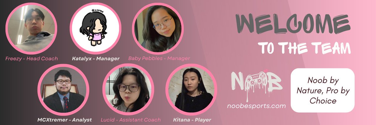 ✨ WELCOME TO THE TEAM! ✨ 

The Noobs Valorant roster just received a major power-up with an incredible group of new talent joining the lineup. We’re thrilled to welcome these outstanding individuals and can’t wait to see the impact they’ll make in their new roles at Noob. 🥳🎊