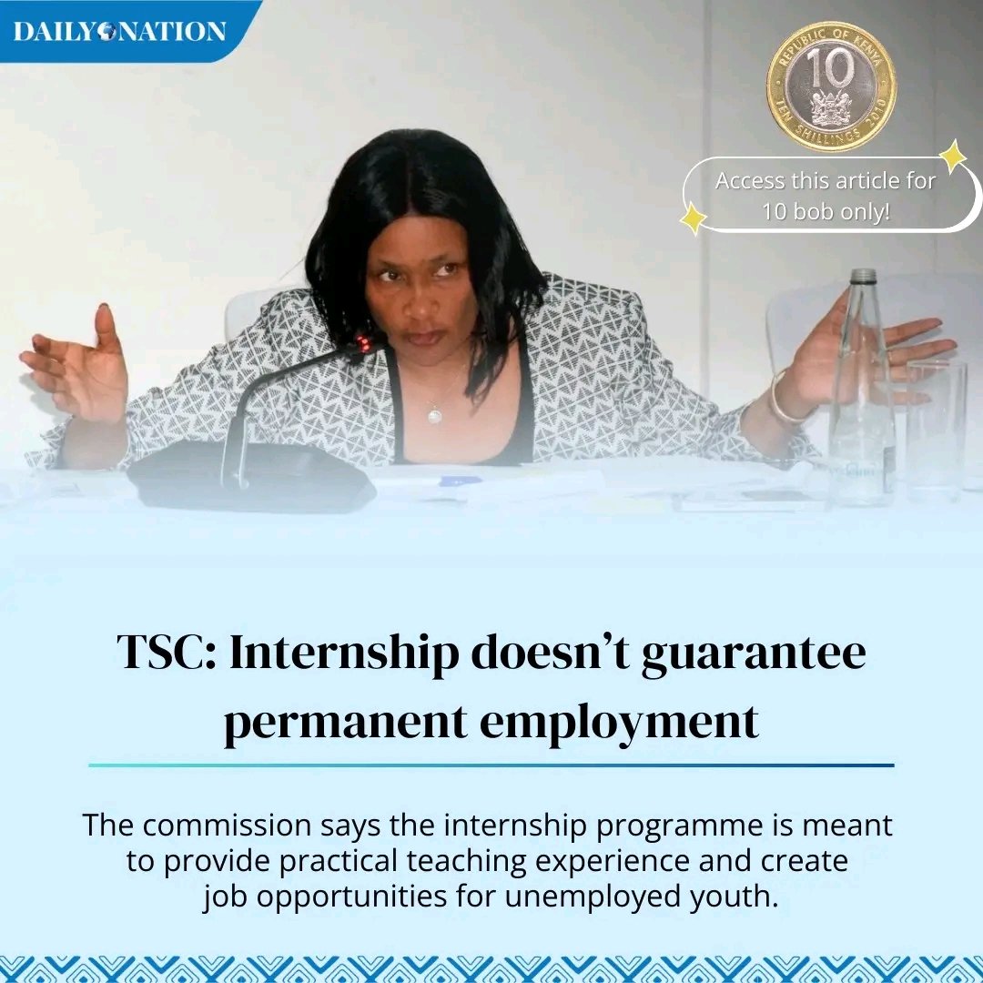 Mziza_23's tweet photo. START BROKE, STAY BROKE, END BROKE 

I have read this article of The Daily Nation newspaper about TSC to interns and it is so reckless from the commission. 

TSC is actually showing teacher's on internship a middle finger. It's actually saying, "come teach for peanuts, gain some 'experience,' and then kindly join the back of the unemployment queue when we're done with you."

Any intern teacher expecting PNP come 2027, lower your expectations and reduce borrowing of loans and other shy locks.

Reduce siring children too and girlfriends. 

There's no permanent job 2027, So sad. Truly the dream starter pack for any young teacher.