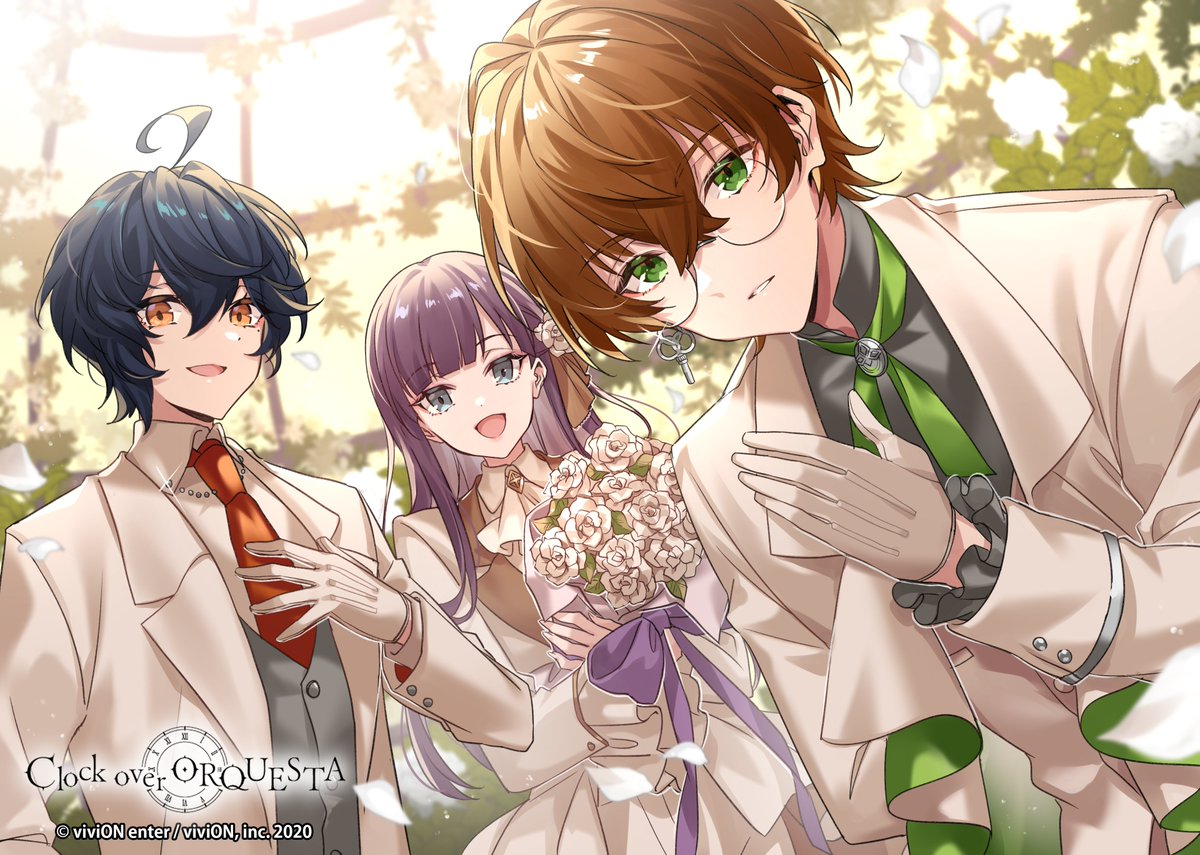 【ホワイトデー🤍】

本日はホワイトデー！
愛と感謝を込めて、一夜、三斗、六華から最高にロマンティックなお返しを💐

素敵な笑顔とたくさんの幸せに囲まれた一日になりますように！✨

（イラスト再掲載）

#クロケスタ #ClockoverORQUESTA