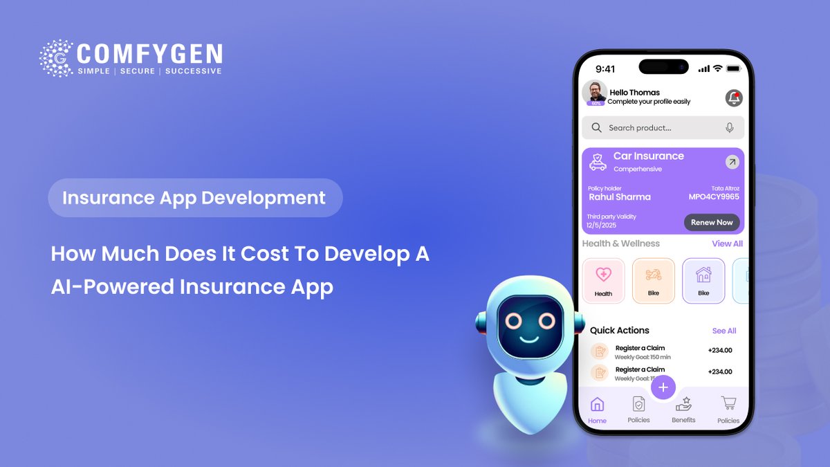 Comfygen_Tech's tweet photo. How Much to Build an AI-Based Insurance App?
Thinking about launching an AI-powered insurance app? Our latest guide breaks down cost features &amp; must-knows before you build.
https://t.co/6sPoXEuTS9
#AIInsuranceApp #InsurTech #MobileAppDev #InsuranceApp #DigitalInsurance #Comfygen https://t.co/v5uTAbRLud