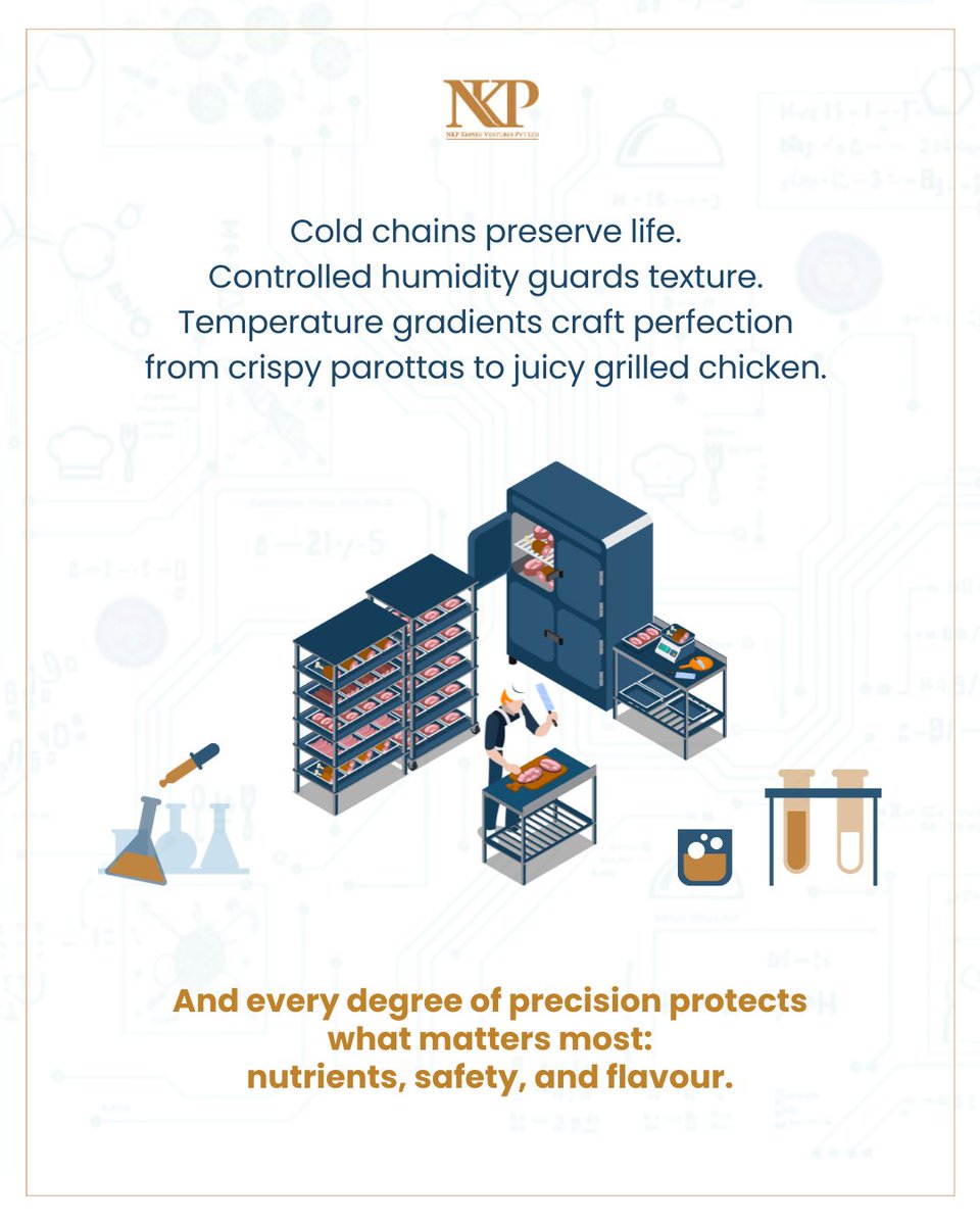 NKPEmpire's tweet image. Every ingredient, every batch, every bite follows a rule of science. 

Because freshness is about control. 

And control is what turns science into flavour.

#ScienceOfFood #PhysicsOfFreshness #CulinaryInnovation #FoodScience #NKPEmpire