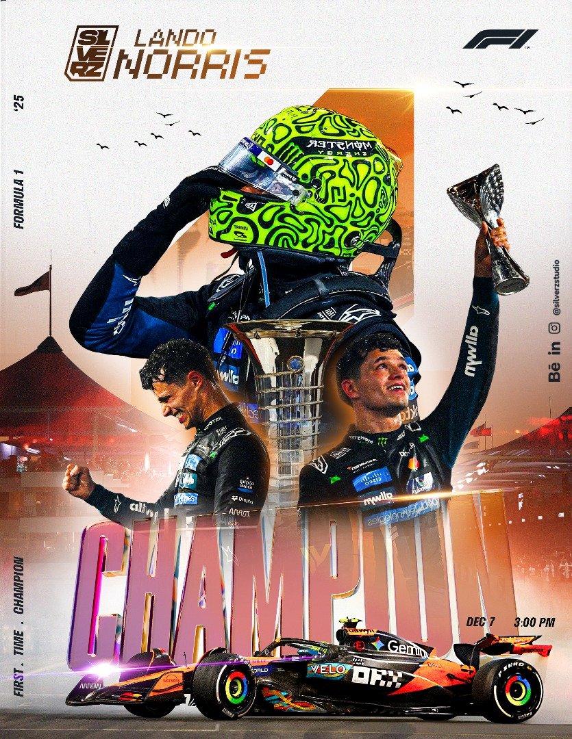 silverzstudio21's tweet photo. Lando Norris is a world champion 🏆 🥇 
ohhh we so prayed for moments like these😁😁
#F1AbuDhabixBRIGHT #F1DriverOfTheDay #LandoNorris @F1 @McLarenF1 https://t.co/lwr9lf9I4R