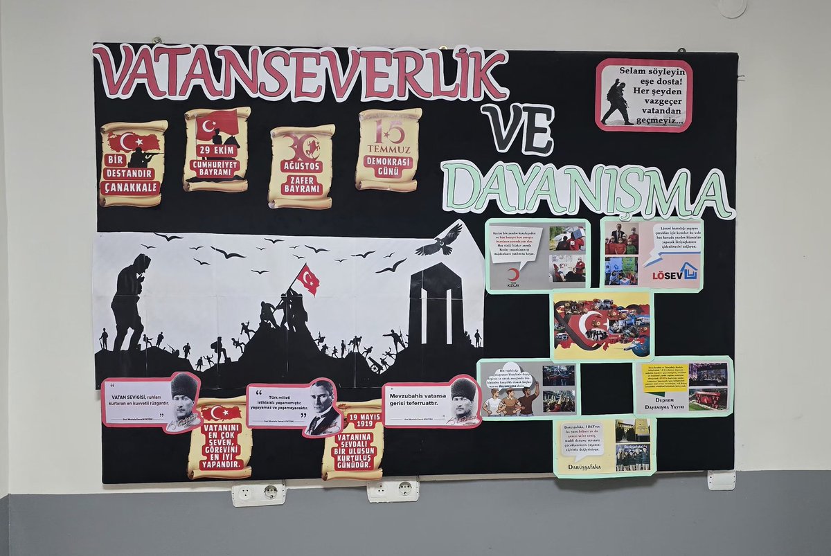 Balolukoo04's tweet photo. Okulumuzda Aralık ayı değeri olan vatanseverlik kapsamında bir pano hazırladık. Vatan sevgisinin önemini hatırlatan bu çalışma, öğrencilerimizde değer farkındalığını artırmayı amaçlıyor. 🇹🇷 https://t.co/j36iz5dPYo