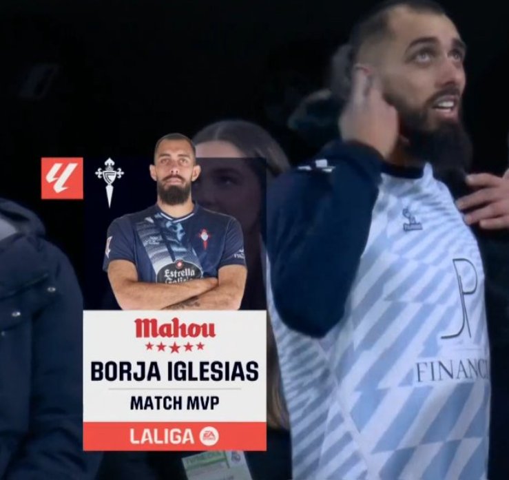Borja Iglesias, który powinien był wylecieć z boiska (nie dostał nawet żółtej) zostaje MVP meczu. Takie rzeczy tylko w lidze Negreiry 🙃
Sędzia w nagrodę dostanie Klasyk albo finał Pucharu Króla do sędziowania.