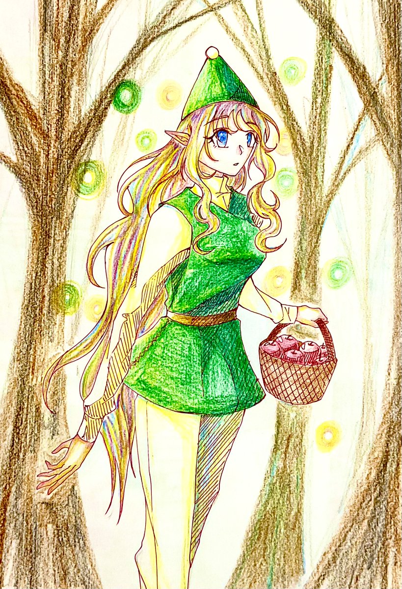 完成しました！ 季節は冬にしたかったんですが、小さい妖精さん描い