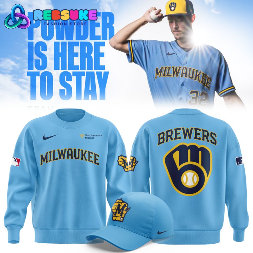 RebsukeStore's tweet image. The vintage vibes are strong! ⚾ Get cozy in the Brewers 2025 Powder Blue Special Sweatshirt. This limited-edition gear brings back the beloved throwback colorway. Perfect for chilling and repping your Crew!

#ThisIsMyCrew #PowderBlue #Brewers
Buy Now: rebsuke.com/product/milwau…