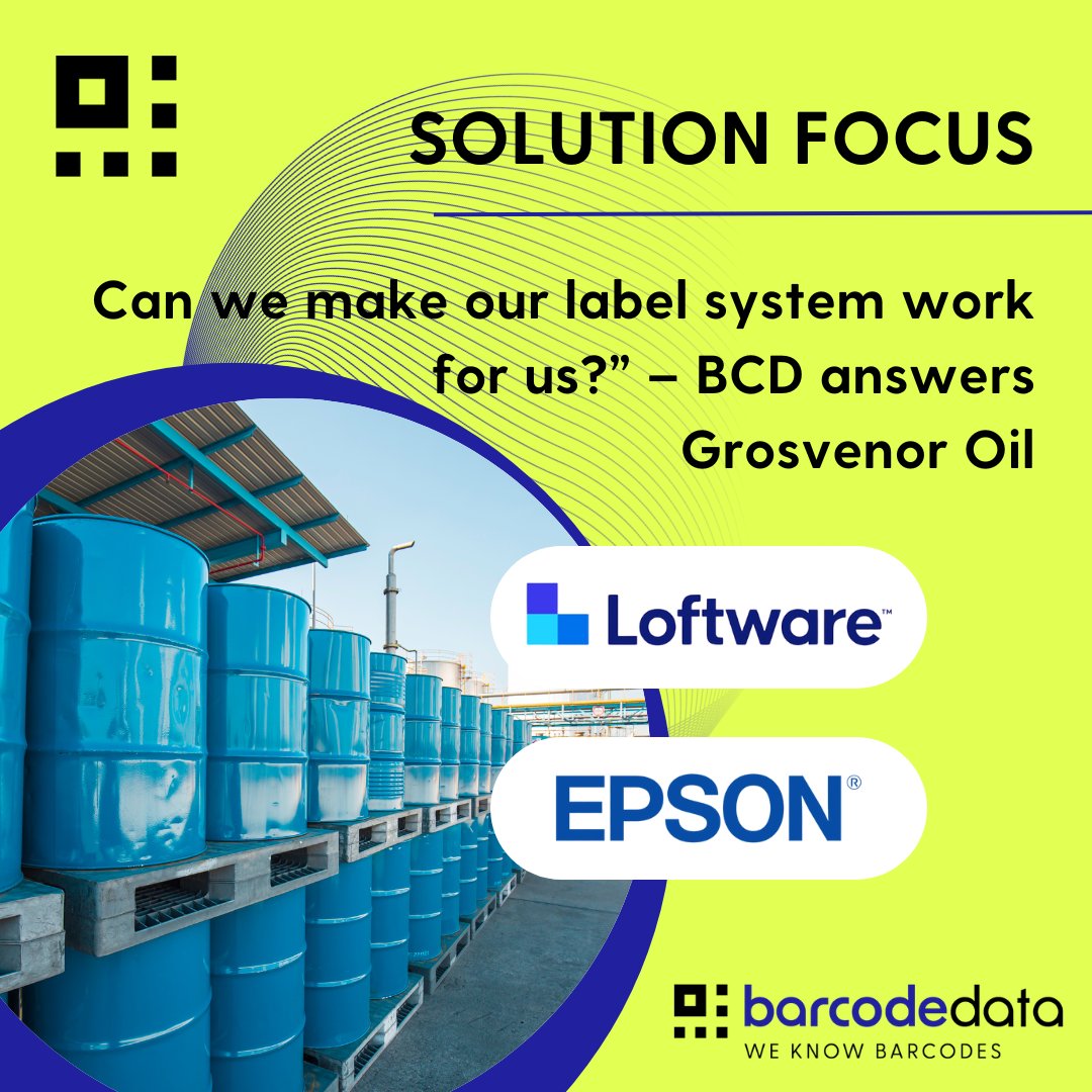BarCodeData's tweet image. Grosvenor Oil can now make changes instantly, print compliant colour labels on demand and run a smoother, more flexible workflow.

Read the Case Study👉 barcodedata.co.uk/blog/grosvenor…

#BarCodeData #Loftware #Epson #CloudPrinting #IOTPrinting #OnDemandLabels #GHS #CLP #LabelingSolutions