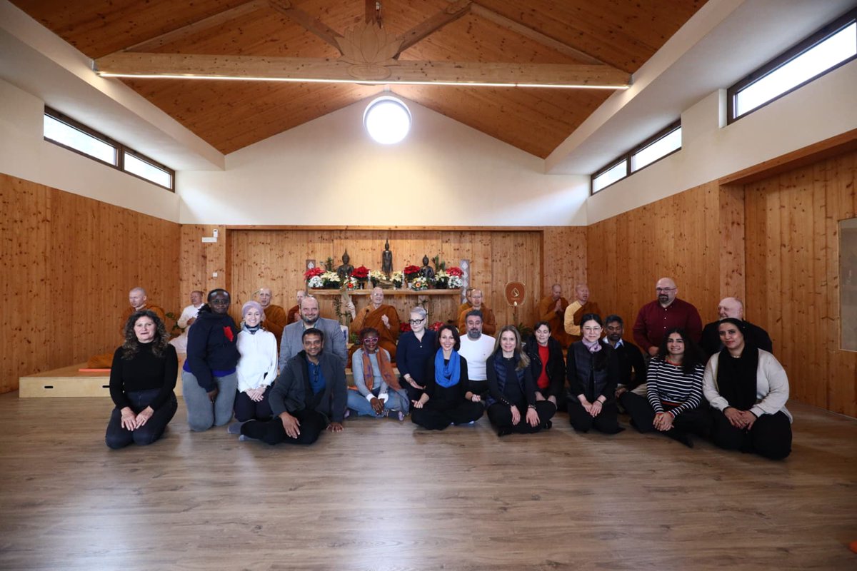 KAICIID's tweet photo. On Day 2 of the T3 #training, the 2025 #Fellows cohort stepped beyond #theory into lived #dialogue, engaging in two rich #interreligious encounters as part of their third training #segment in Lisbon, Portugal. Beginning with a shared meal and dialogue with the monks of the Sumedharama Buddhist Monastery, where fellows experienced first-hand how mindfulness and #compassion shape #community #life.
Followed by a visit to the Hindu Temple Radha Krishna, immersing in the #rhythm of #devotion and #hospitality. These encounters invited the Fellows to #explore lived expressions of #compassion, #community, and #peaceful #coexistence as practiced within different #faith #traditions.
#FellowsVoices #FellowsT3 #DialogueForPeace #KAICIIDFellows #WeAreKAICIID
