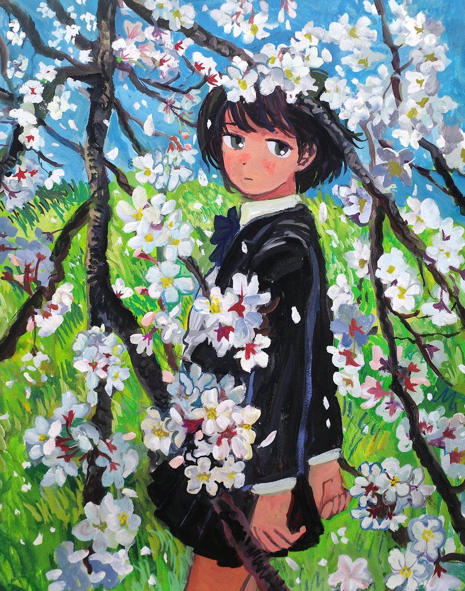 小さめの作品 40×30cm Acrylic on Canvas