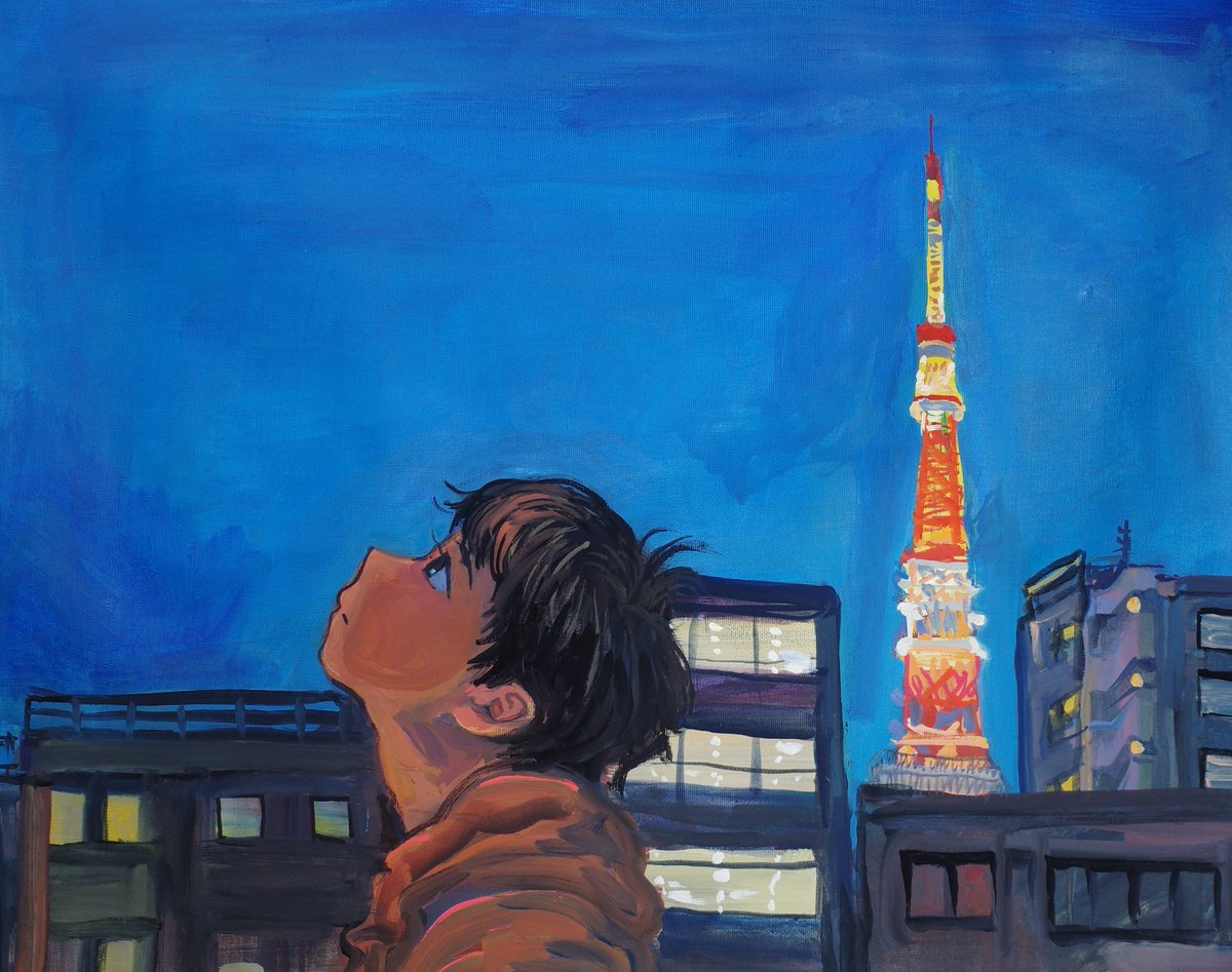 小さめの作品 40×30cm Acrylic on Canvas