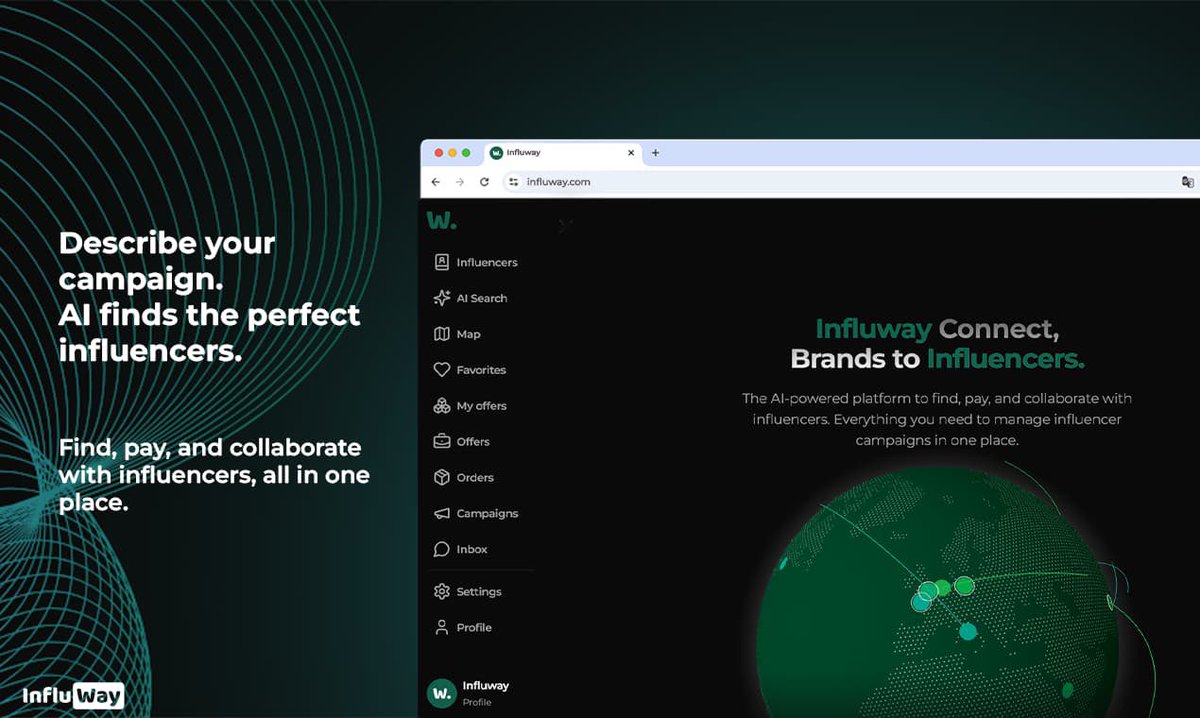 IlaneLopez's tweet photo. 🚀 Influway is live on Product Hunt!

Describe your campaign.
AI finds the right influencers instantly.

Plus: multi-influencer campaigns, messaging, secure payments &amp; a real-time creator map.

Would love your feedback 🙏

👉 https://t.co/yUPP7AqfRR https://t.co/RPOvqLuUx9