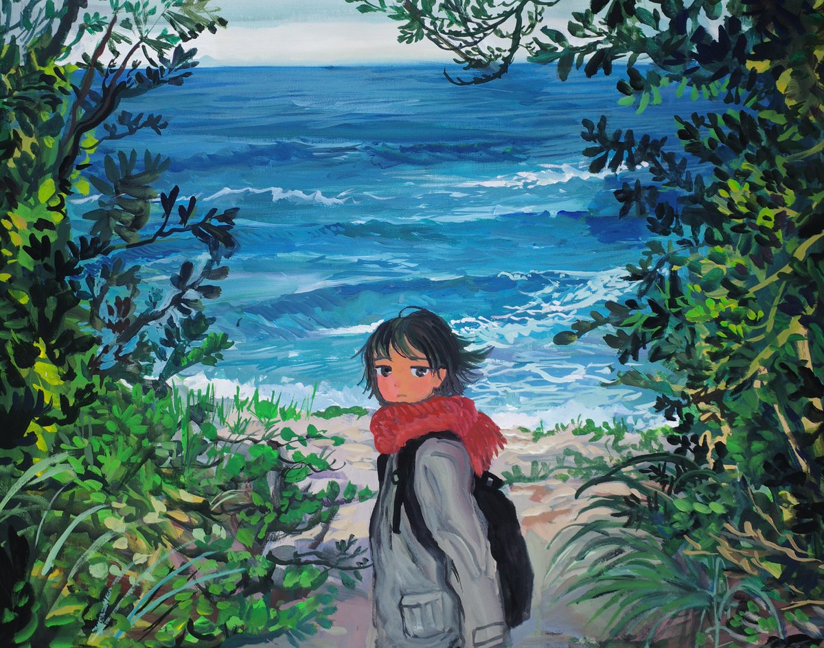 小さめの作品 40×30cm Acrylic on Canvas