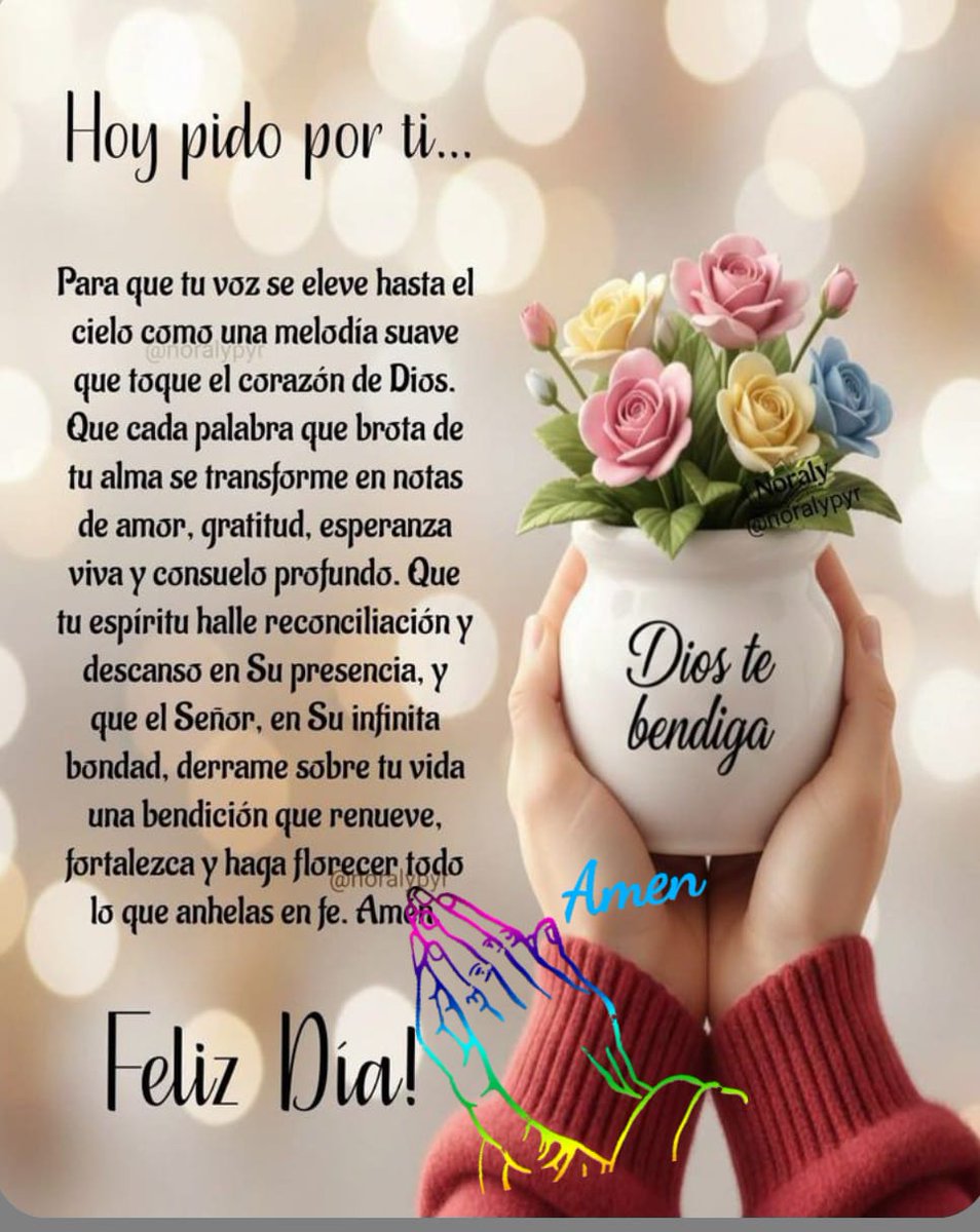 NidiaArguello2's tweet photo. Buenos días Dios, nuevo día,nuevas esperanzas nacen en nosotros con este nuevo día, pedimos que nuestro corazón albergue sentimientos de reconciliación para amar y perdonar como Tú, ayúdanos siempre ser instrumento de tu paz y de tu obra🙏
Feliz lunes Mis Amores 💛 https://t.co/2pfYXyyHjA