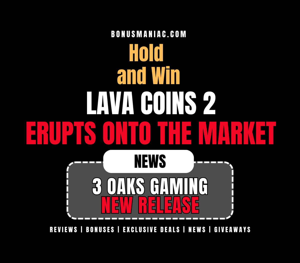 🔥 Lava Coins 2 has ERUPTED onto the scene!

3 Oaks Gaming delivers another feature-packed slot with stunning visuals, bonus rounds &amp; volcanic wins. 

👉 bonusmaniac.com/online-gamblin…

💫 Follow us for more bonuses, news, reviews, and giveaways!
👍 Like, retweet, tag, and reply to