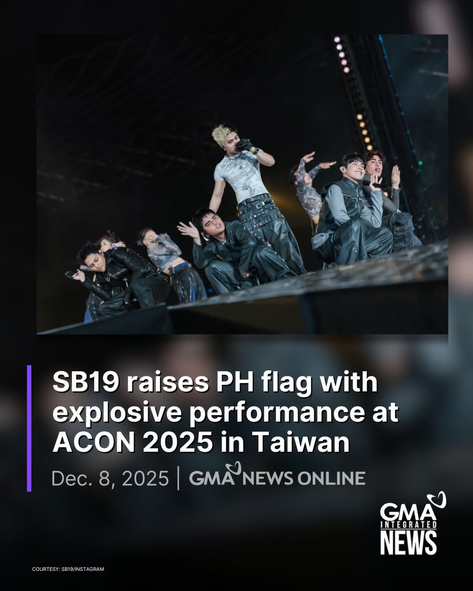 SHOWING HOW P-POP IS DONE 🔥

SB19 brought Pinoy pride at the ACON 2025 on Sunday at the Kaohsiung National Stadium in Taiwan!

The P-Pop Kings, who were the only Filipino group at the event, came off back-to-back shows in Melbourne on Friday and Sydney on Saturday. Yet, there
