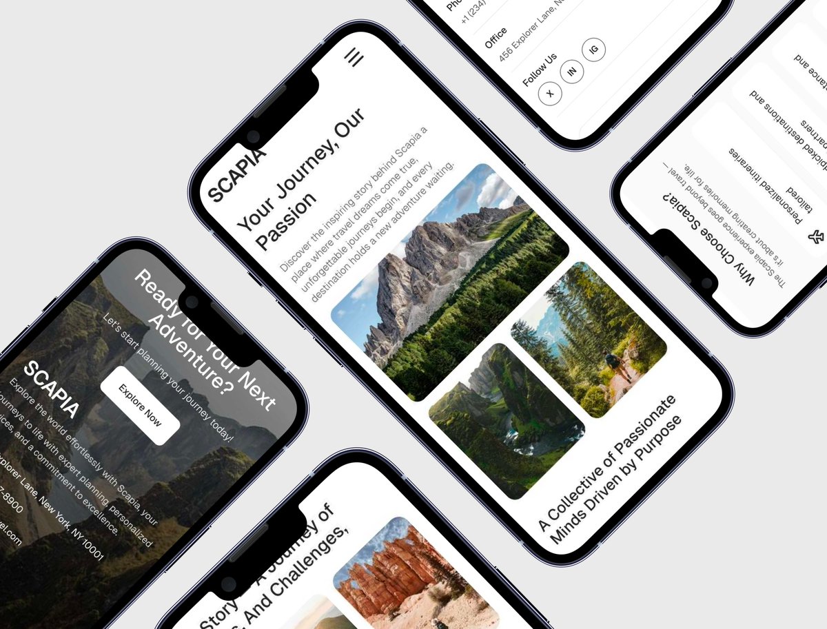 Scapia brings destination browsing to life with a sleek no-code experience. Built in <a href="/webflow/">Webflow</a> , every trip, detail page, and promo section can be updated in minutes no developers needed. A clean, responsive layout gives travelers a smooth journey from start to finish.

See it