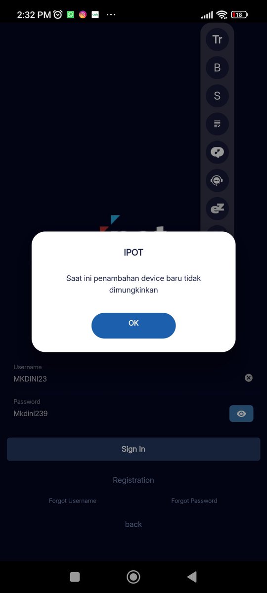 dinnidinnul's tweet photo. Hallo @indopremier ini kenapa yaa akun saya tidak bisa masuk, dan ganti password pun tetap tidak bisa, telpon cs pun tidak di gubris, mohon tanggung jawabnya. https://t.co/nzDqKm7vZS