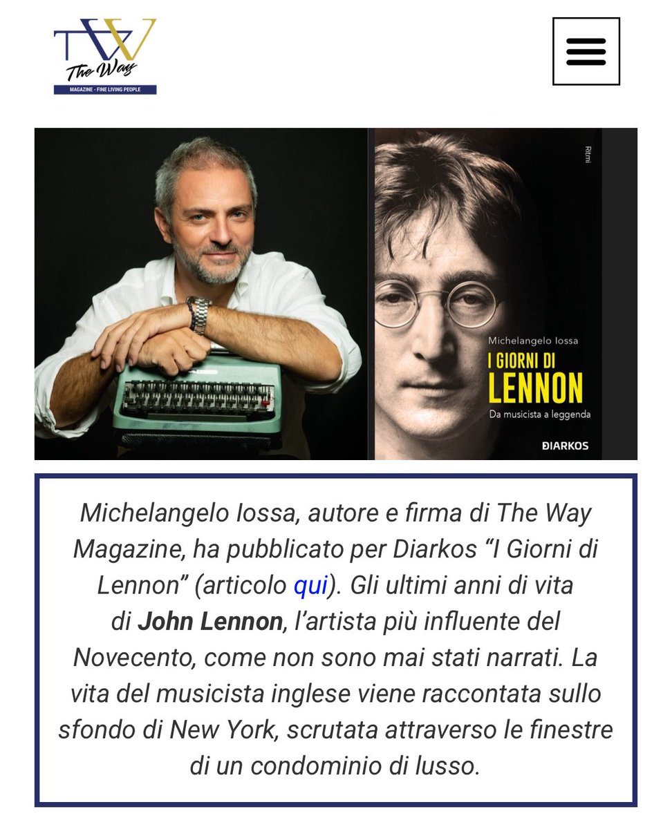 #johnlennon <a href="/michelangeloios/">Michelangelo Iossa</a> <a href="/DiarkosE/">Diarkos Editore Ufficio Stampa</a> thewaymagazine.it/people/john-le…