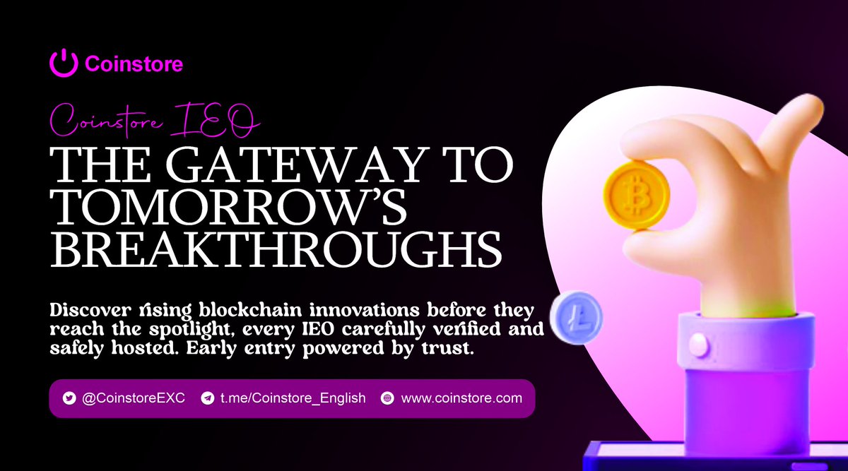 LovethMose60686's tweet image. At @CoinstoreExc, growth is not a promise — it’s a standard 🚀
Our Launchpad is opening the doors to financial crypto gems and long-term transformation 🔥
Grow on Coinstore!!! 
@IEO @Launchpad  #BlockchainProjects