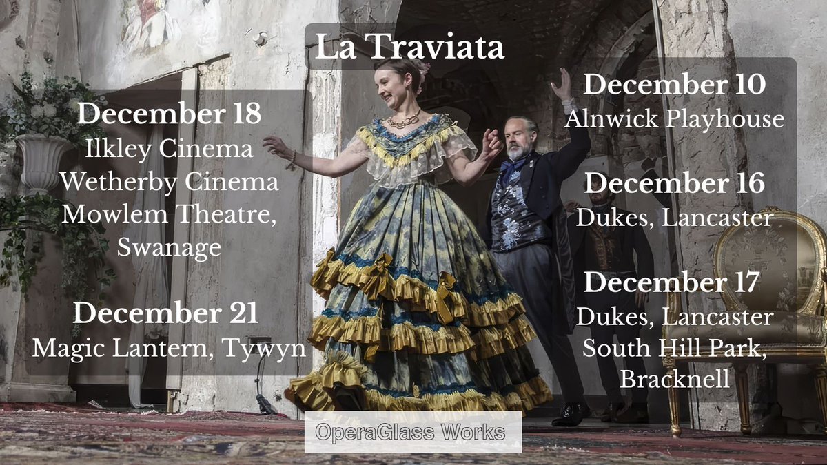 OperaglassWorks's tweet image. A Christmas treat 🎄

La Traviata is showing at these fabulous screens this month 📽️