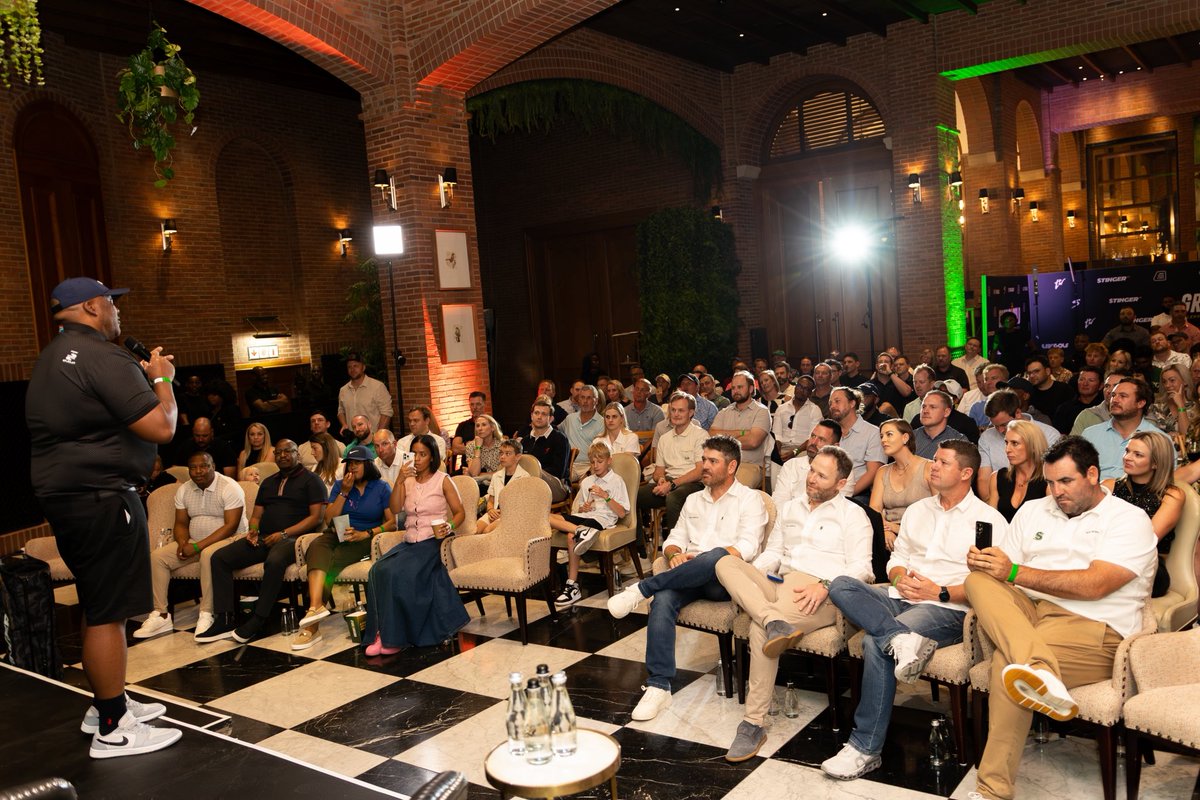 SouthernGuards's tweet photo. Oh what a night! ⛳🇿🇦 

The Greens &amp; Gold Watch Party was a massive success! Thanks to everyone who came out! 

The countdown to 14 December has started! 

#golf #livgolf #stingergc #sports https://t.co/SHt2vwEu4E