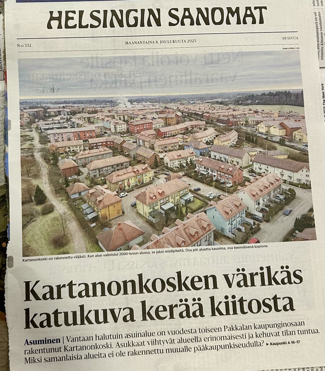 "#Kartanonkoski kuuluu vuodesta toiseen #Vantaa'n halutuimpiin asuinalueisiin."

"Mistä Kartanonkosken suosio johtuu?"

"Asukkaat kertovat, että talojen arkkitehtuuri ja värimaailma miellyttävät."

Miksi ihmetellään selvää asiaa?

#NewTraditionalArchitecture
#NewUrbanism
