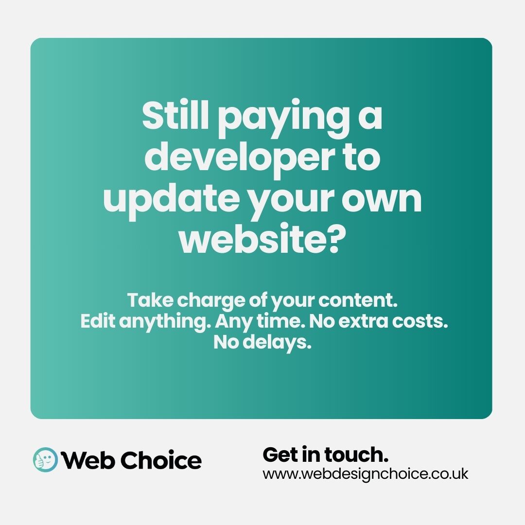 webchoiceuk's tweet photo. Still paying a developer to change a phone number on your website?  
We build websites you control. Update anything, anytime. No fees, no waiting, no tech degree required.  

Web Choice UK Ltd - take back control of your website. 🌐 https://t.co/PoqbbD8l1O #WebsiteControl https://t.co/AmznCppkJC