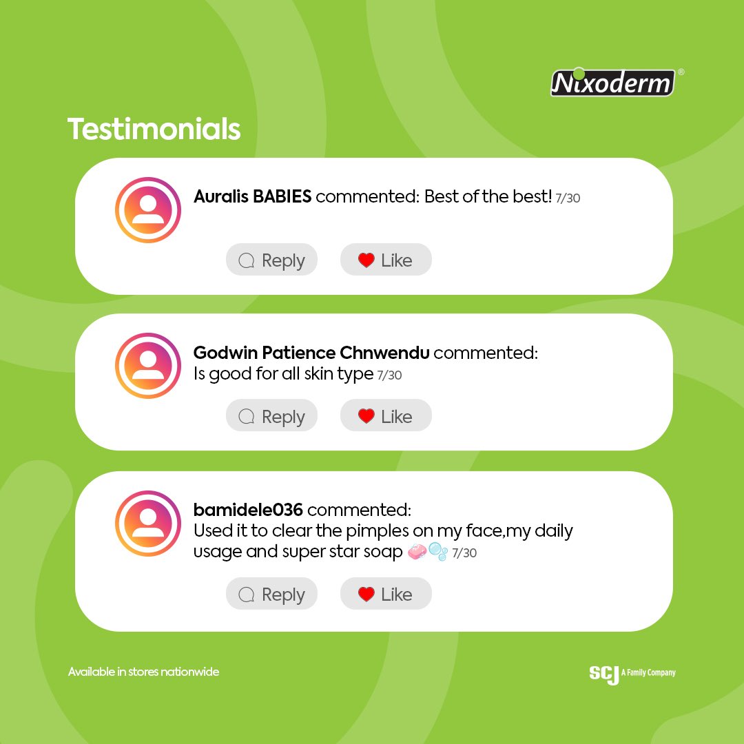 nixodermng's tweet photo. Happy New Week Naija!

Lots of Nigerians trust Nixoderm Antibacterial soap. What about you?

Nixoderm Antibacterial Soap is available in stores nationwide.

#NixodermNation #ConfidentSkin https://t.co/TjNclrv57v
