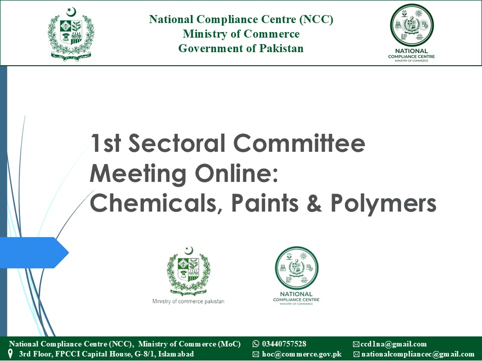 compliance1122's tweet photo. NCC team, led by Dr. Nabeel Amin (HOC/PD – NCC), along with Mr. Sajid Hussain (Thematic Expert – S &amp; ) and Ms. Saba Zafar / Miss Rija Hassan (Research Associate – S &amp; C), participated in the “1st Sectoral Committee Meeting on the Chemical Sector” held online on 6 October 2025. https://t.co/WzYdh87Mri