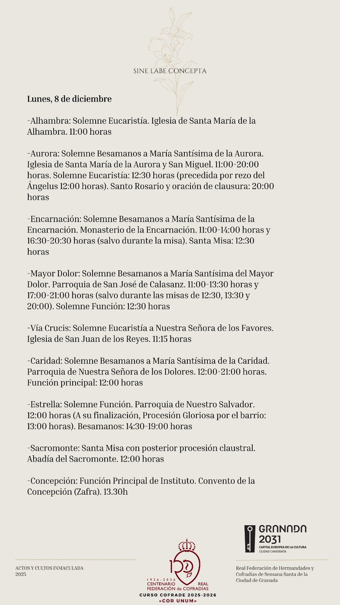 Federación de Cofradías de Granada (@fedcofrgr) on Twitter photo 