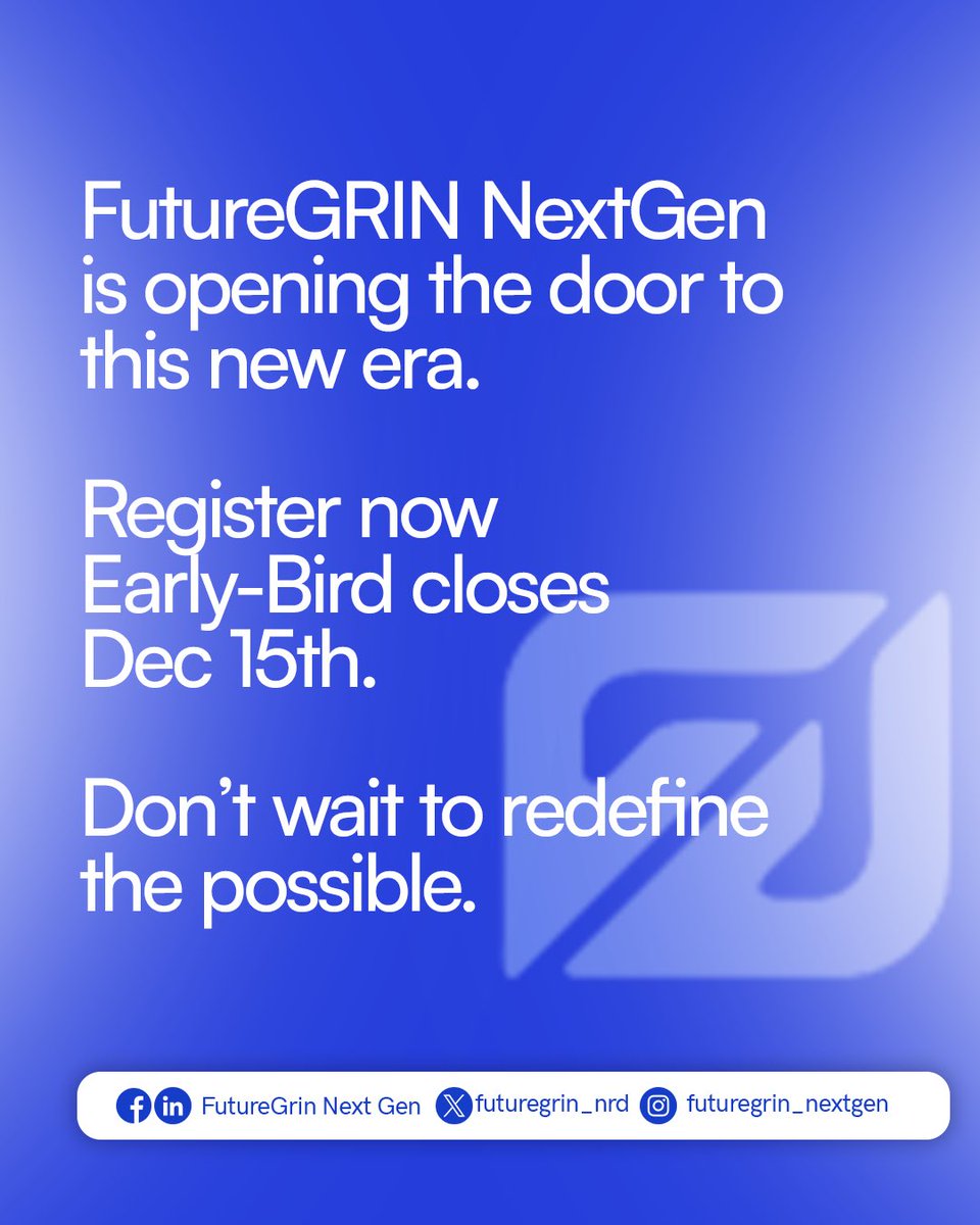 futuregrin_nrd's tweet image. The future of drug discovery is no longer confined to the lab.

FutureGRIN NextGen is leading this shift.

Click the link to join in the upcoming CADD training 
lnkd.in/gR9aRgVD

Early-Bird registration closes Dec 15 
Don’t miss it.
#RedefiningThePossible #AIinBiotech