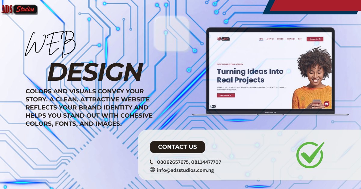 adsstudios's tweet image. Colors &amp;amp; visuals tell your story A clean, visually appealing website reflects your brand identity. Stand out from competitors with cohesive colors, fonts, and images!#BrandIdentity #WebDesignTips