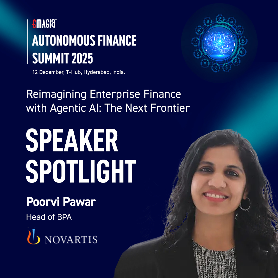 We’re delighted to welcome Poorvi Pawar — Head of BPA, Novartis Corporate Center, Hyderabad — to the Autonomous Finance Summit 2025. 📷 12 Dec |📷 T-Hub, Hyd. Explore More : 📷 emagia.com/autonomous-fin… #autonomousfinance #CFOsummit #aiforfinance  #sharedservices #AFS2025