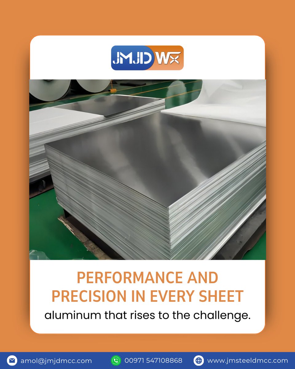 JmjdTrading's tweet image. Our aluminum sheets rise to the challenge, providing strength, durability, and exceptional performance across a variety of industries.

Call us at +971 547108868
Email: amol@jmjdmcc.com
Visit: jmsteeldmcc.com

#AluminumSheets #PrecisionSteel #SteelSheets #PerformanceSteel