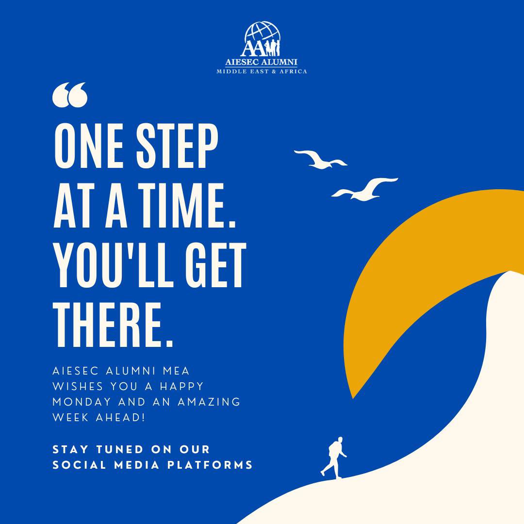 A new Monday, a new step forward and the magic of December is all around us.
As we move toward Christmas and the end of the year, remember:
One step at a time. You’ll get there.
Let’s finish 2025 strong together. 💙✨🎄
#AIESECAlumniMEA #MondayMotivation