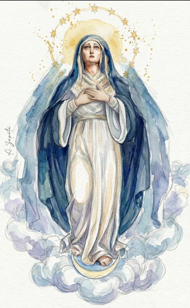 Concebida sin mancha ni pecado original.