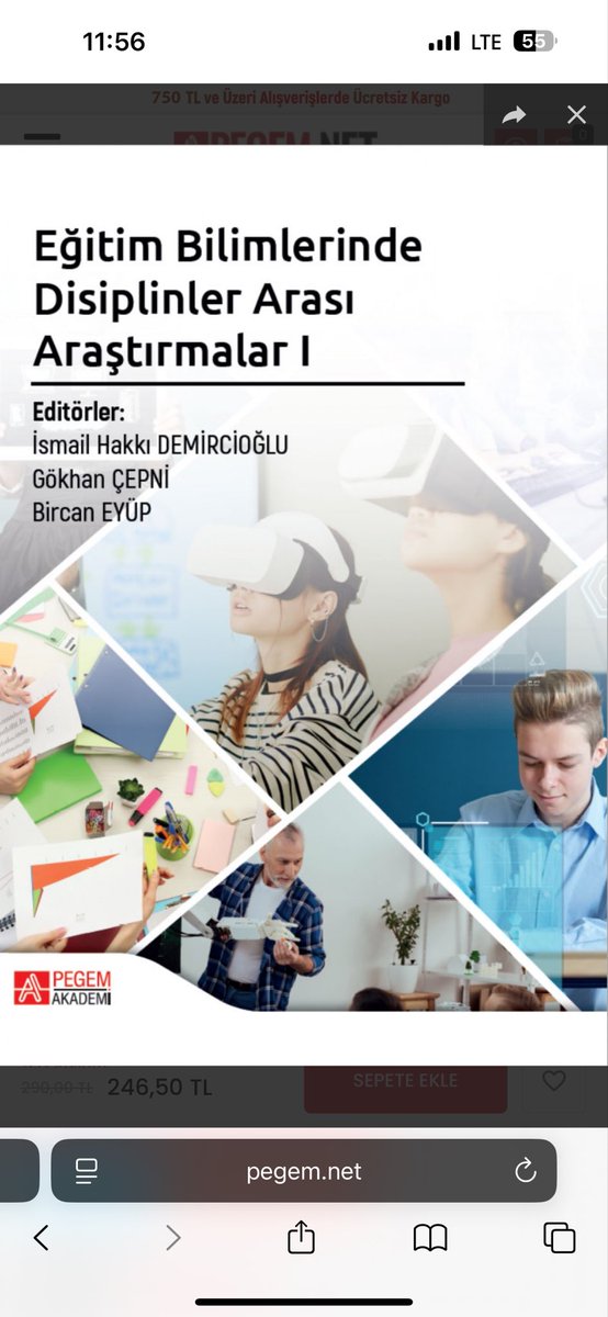 Yeni Yayın: Eğitim Bilimlerinde Disiplinler Arası Araştırmalar I, yeni yayın, alana katkı getirmesi dileğiyle,    pegem.net/urun/Egitim-Bi…