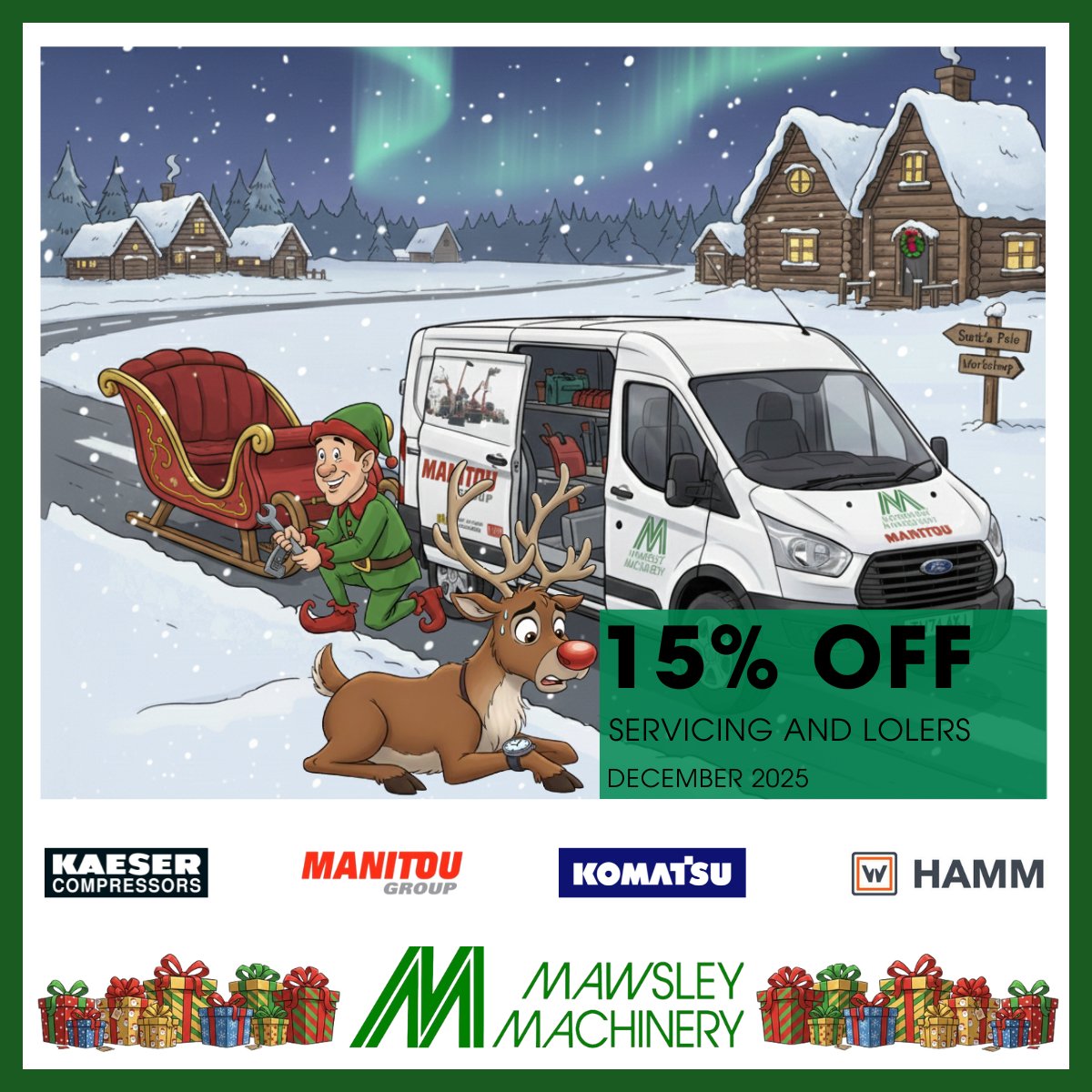 To all our service customers, do you think you made it onto our nice list?
If so, you’ve qualified for our December discount!🎁

15% off all servicing and LOLERs.

To all those on the naughty list, I’m sure a box of Heroes could get you off it…