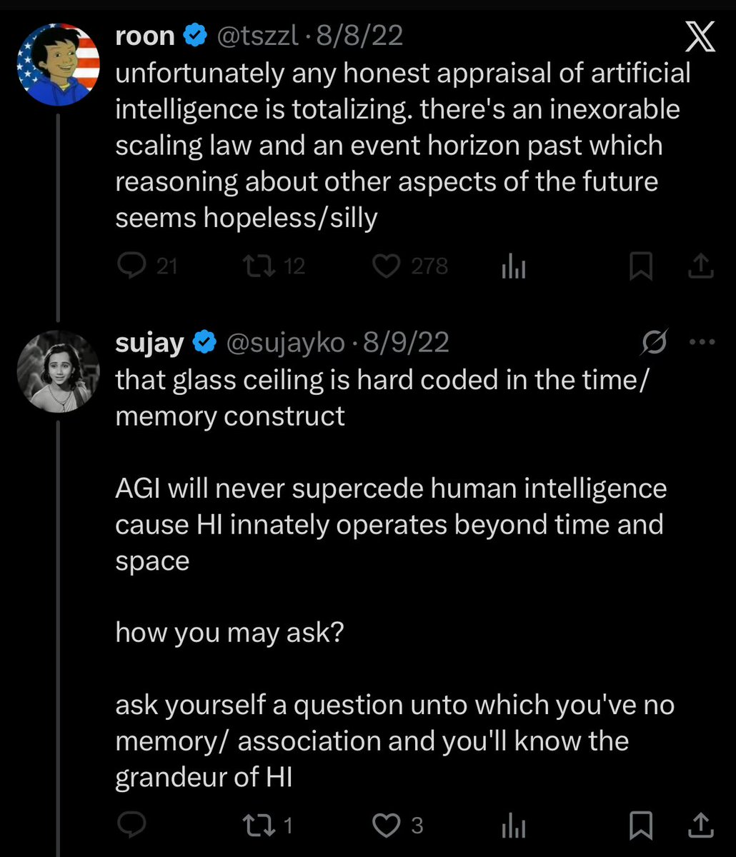 sujayko's tweet image. Got banned by roon for stating this lol