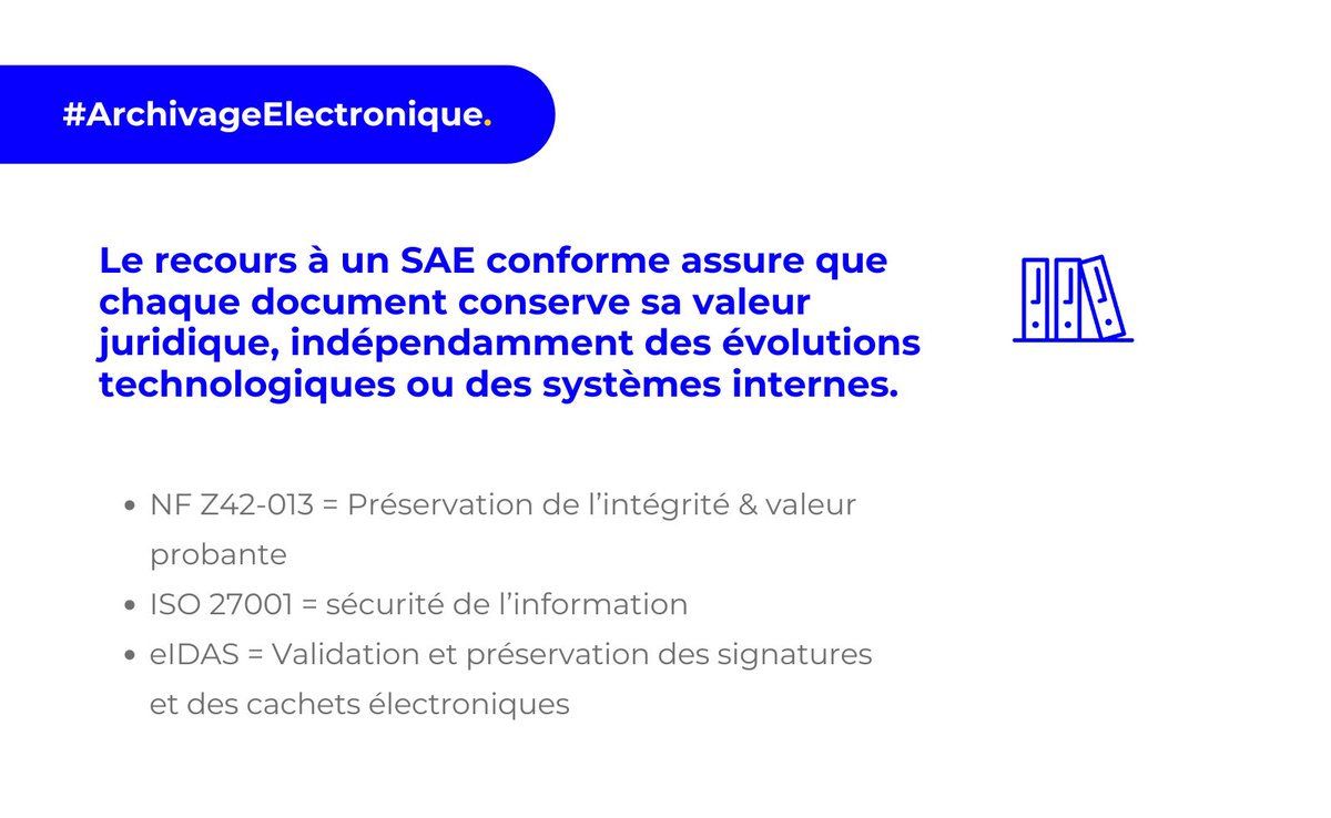🔐 Garantir l’authenticité, l’intégrité et la traçabilité d’un document #juridique est essentiel. 💡 Avec le #SAE Arkhineo, les professionnels du droit s’appuient sur une infrastructure souveraine et sécurisée pour produire une preuve fiable à tout moment. 
#ArchivageÉlectronique