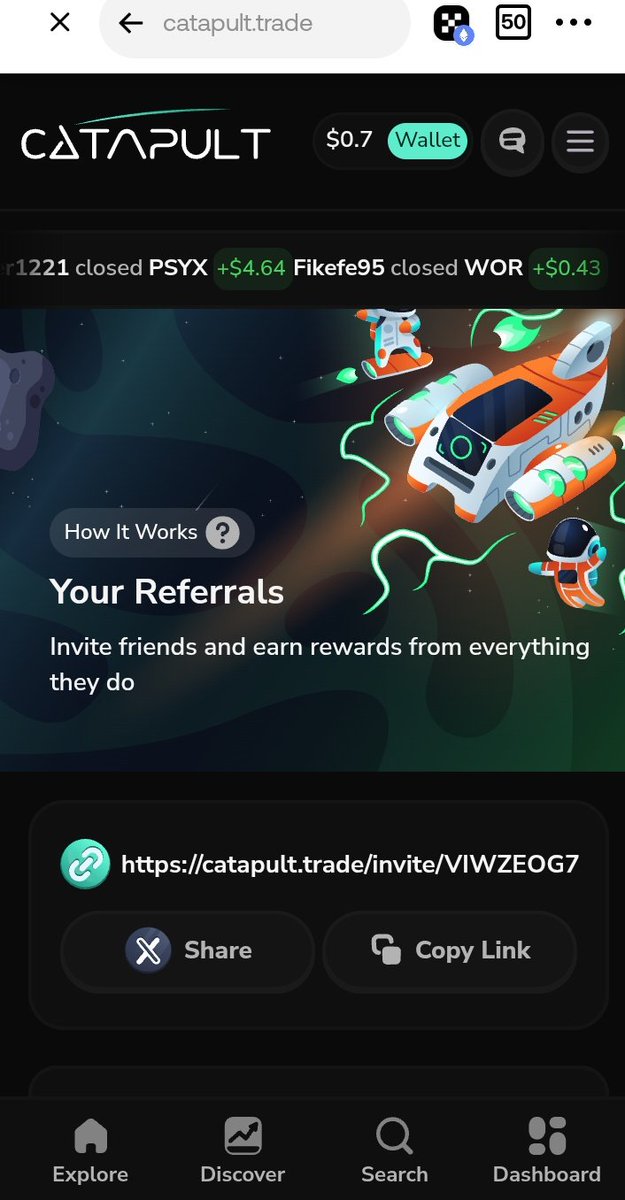 Why haven't you referred your friends to <a href="/letsCatapult/">Catapult</a> yet??

Guess you don't know yet that you earn 5% from every token they launch....
And 10% of platform fees from every trade they make also

To me that's really fair....

My Referral link is in the comment section
Ty